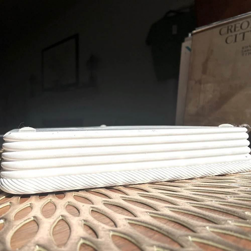 Anne Klein Home Modern White Rectangular Tray NEW